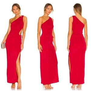 Superdown Victoria Cut Out Maxi Dress in Cherry Red Size S